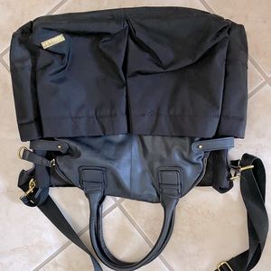 Skiphop black messenger bag style diaper bag